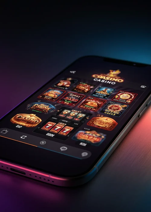 Visuel dynamique du bonus de bienvenue échelonné de Mad Casino, illustrant les cinq étapes de dépôts avec les pourcentages augmentant les gains.